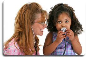 child nurse and stethoscope